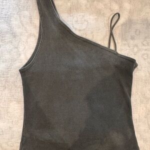 We The Free Black Asymmetrical Tank Top